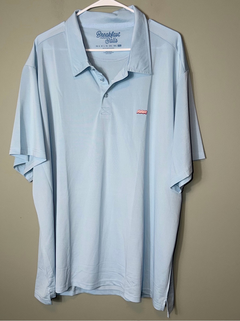 Breakfast Balls Mens Light Blue Performance Polo Shirt 4XL